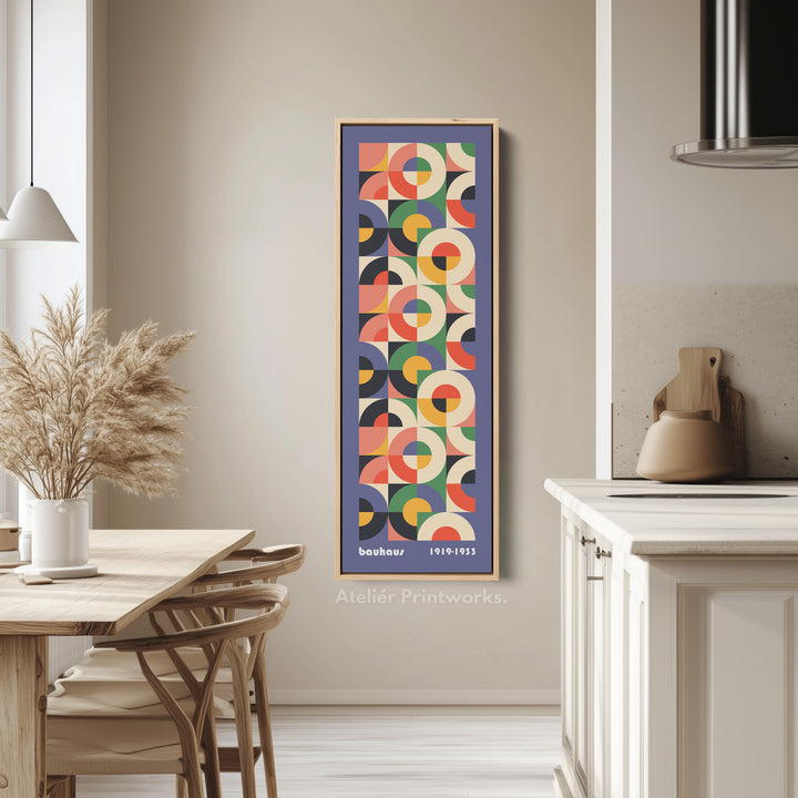 Vertical Slate Blue Decor Bauhaus Mid Century