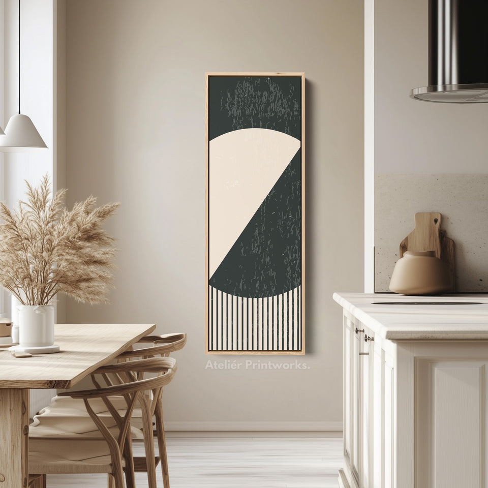 Retro Pop Art Sun Vertical Framed Canvas Wall Art for Bedroom or Living Room