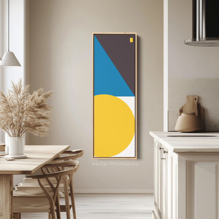 Bold Color Block Vertical Framed Canvas Wall Art for Office or Living Room