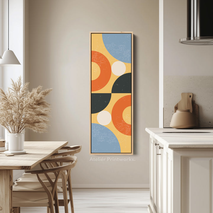 Abstract Curves Vertical Framed Canvas Wall Art for Living Room or Office