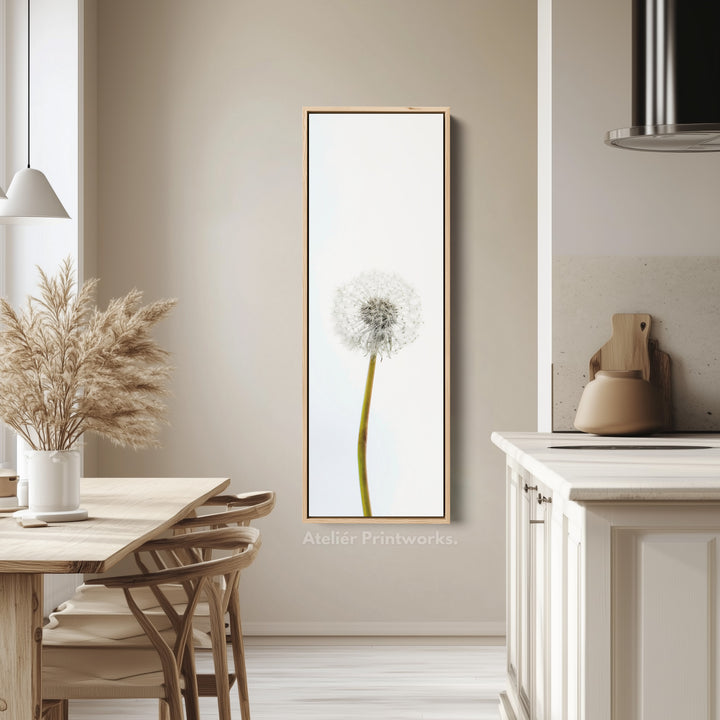 Vertical Framed Canvas Minimal Dandelion Tall Wall Art For Bedroom