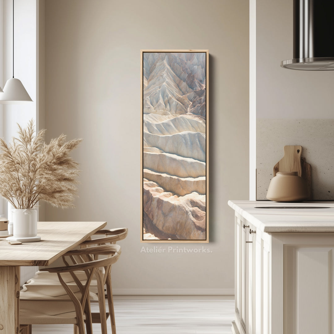 Tall Wall Art Beige Desert Ridge Vertical Canvas For Living Room