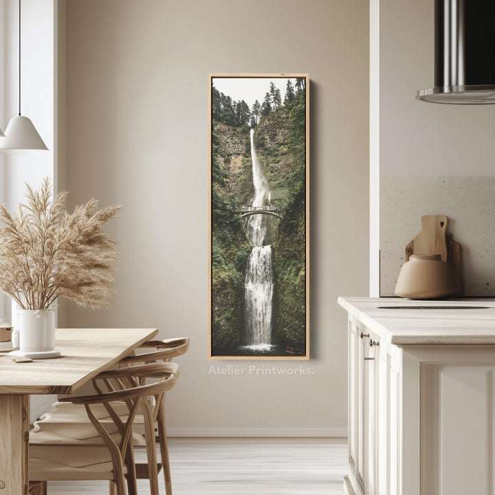 Tall Canvas Wall Art Waterfall Bridge Narrow Wall Art For Living Room