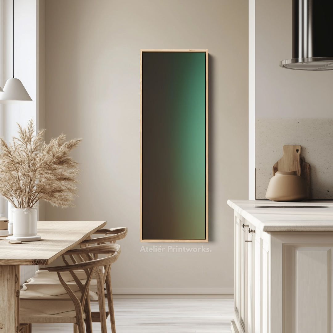 Vertical Wall Art Green Brown Long Vertical Canvas For Hallway
