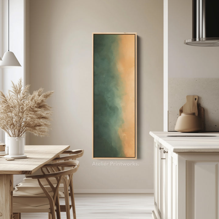 Skinny Wall Art Green Orange Tall Canvas Wall Art For Hallway