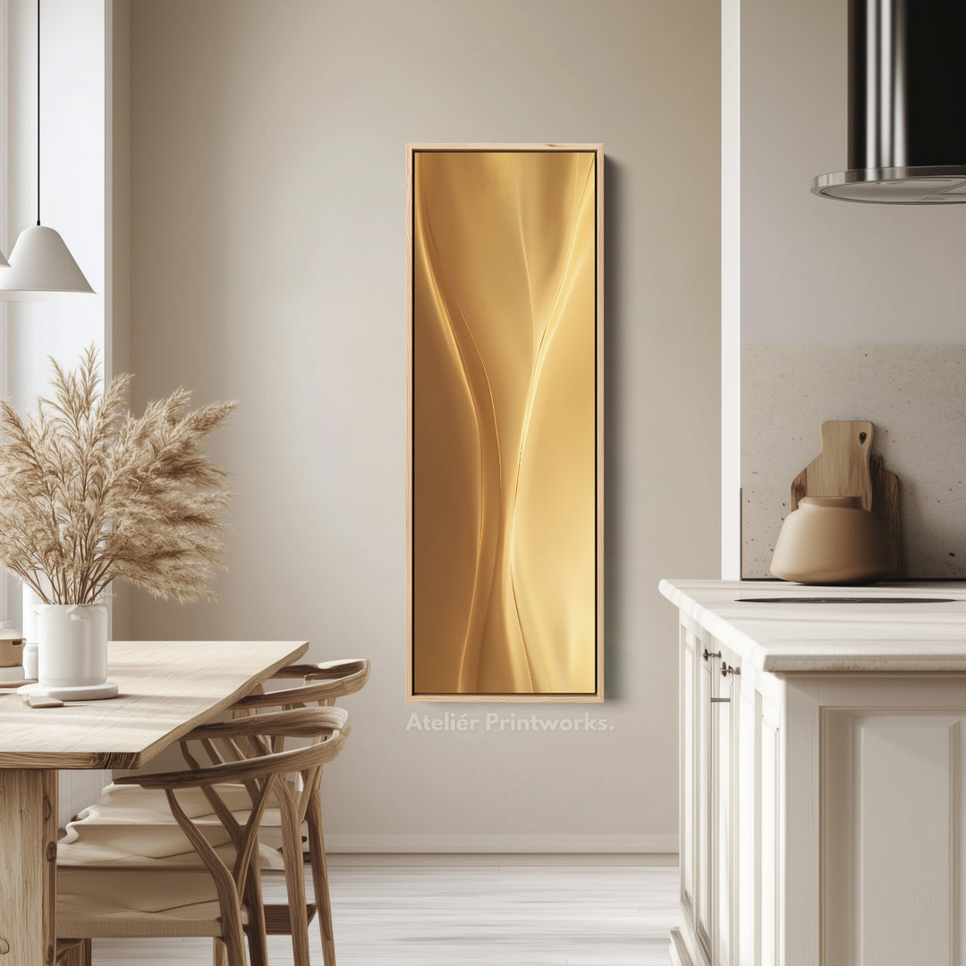 Long Vertical Canvas Gold Tall Modern Abstract Wall Art For Living Room
