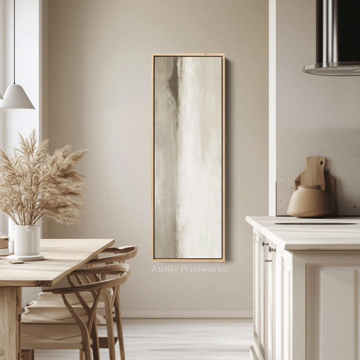Thin Wall Art Beige Long Vertical Canvas For Hallway