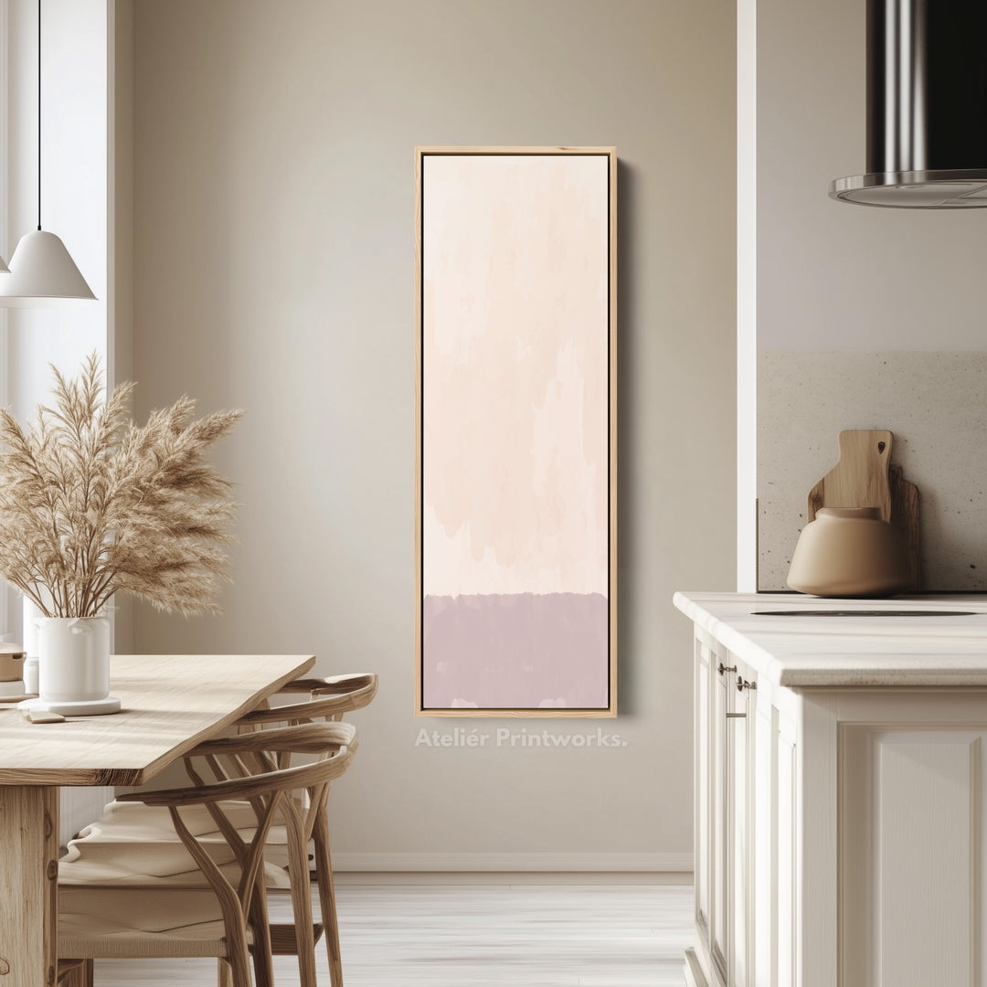 Tall Wall Art Beige Pink Long Vertical Canvas For Bedroom
