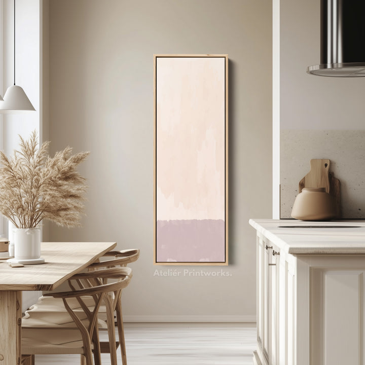 Tall Wall Art Beige Pink Long Vertical Canvas For Bedroom