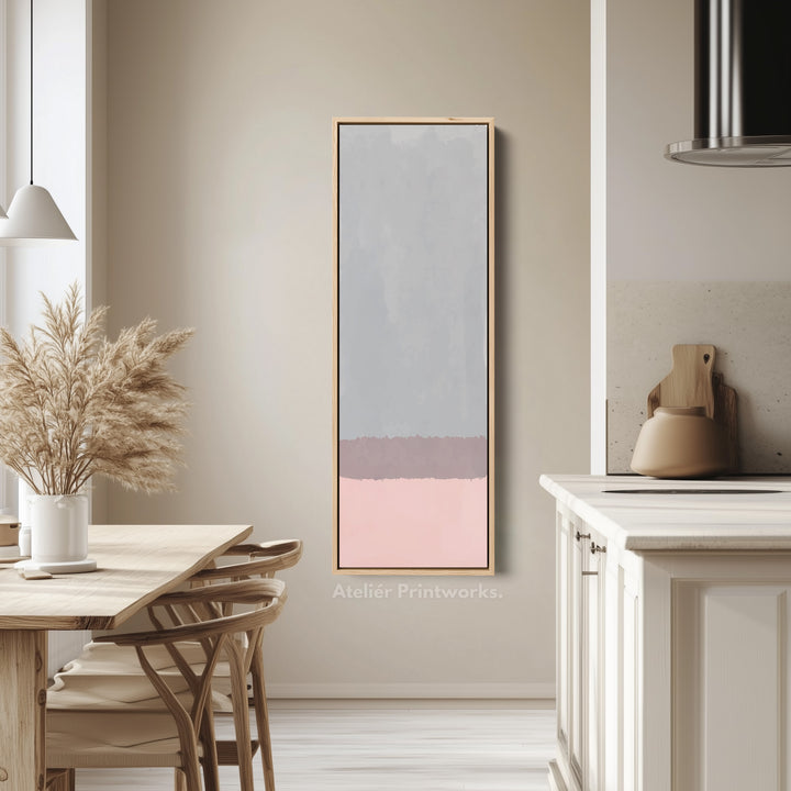 Hallway Wall Art Vertical Grey Pink Tall Canvas