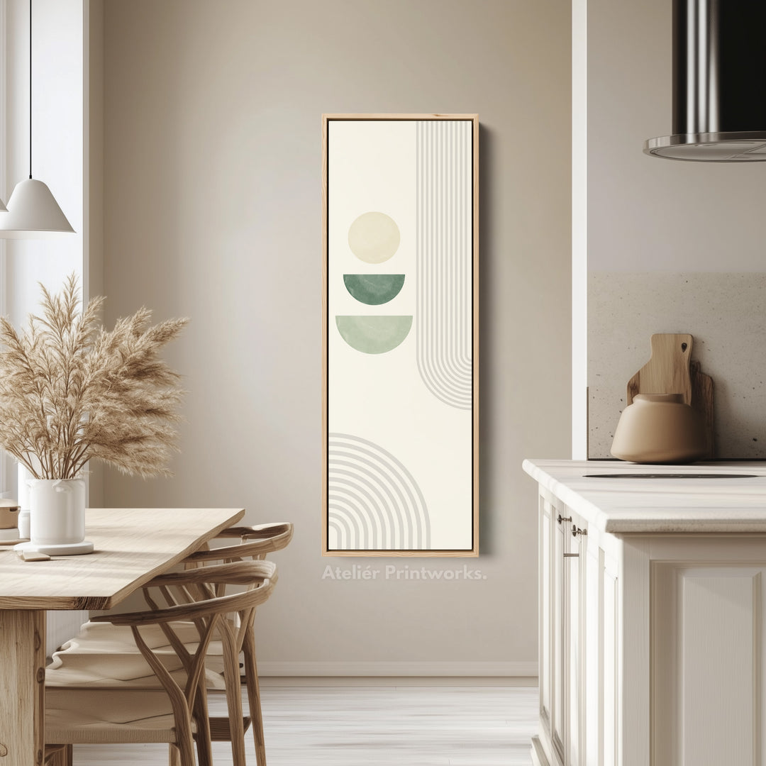 Tall Modern Abstract Wall Art Green Geometric For Hallway