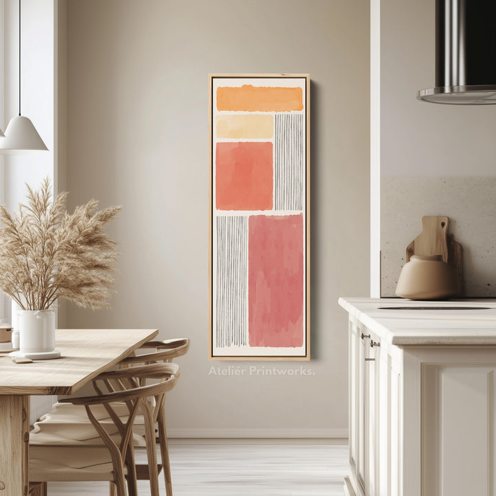 Vertical Wall Art Orange And Terracotta Blocks For Hallway Or Bedroom