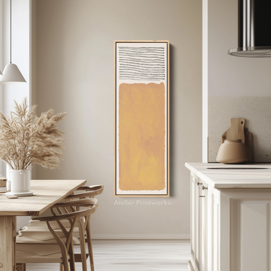 Tall Wall Art Mustard Yellow Minimal Block For Modern Interiors