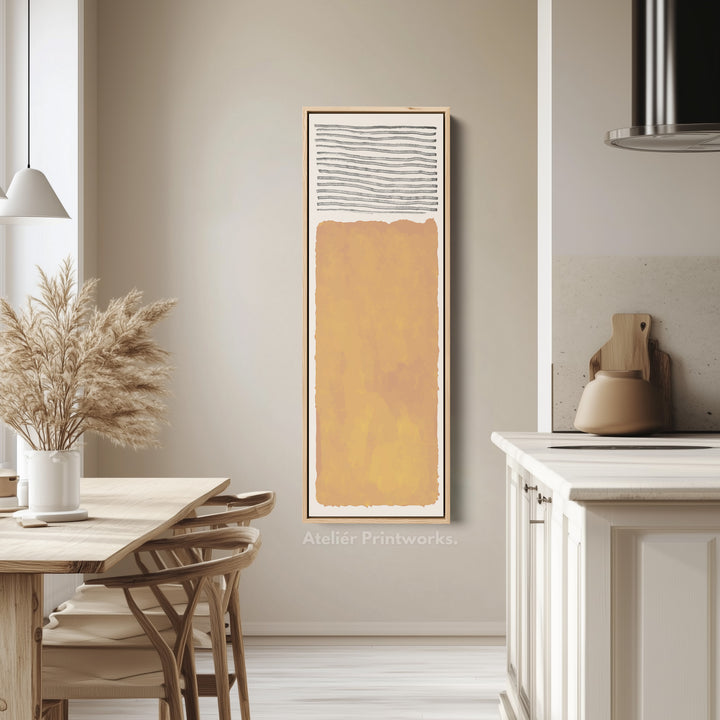 Tall Wall Art Mustard Yellow Minimal Block For Modern Interiors