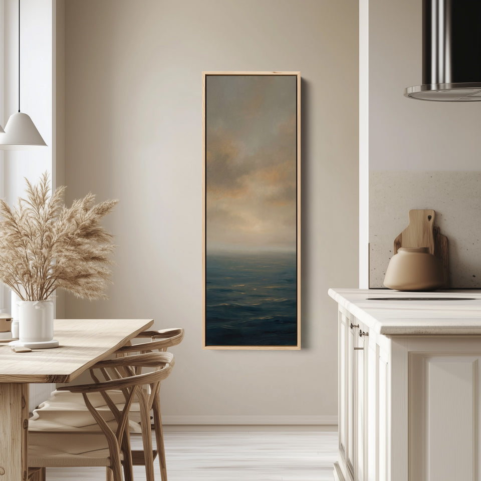 Moody Ocean Horizon Panoramic Wall Art Extra Wide Canvas Bedroom