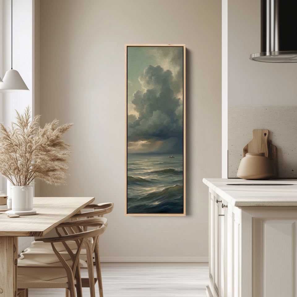 Storm Clouds Wide Framed Canvas Statement Wall Decor Office