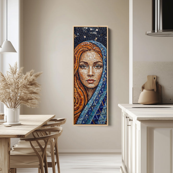 Mosaic Portrait Vertical Wall Art Framed Canvas Print Living Room