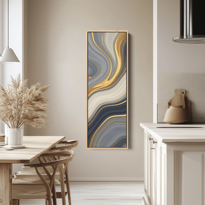 Abstract Gold Waves Above Soft Wall Art Extra Wide Canvas Office