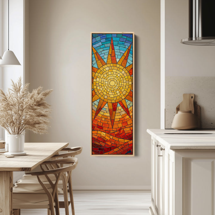 Mosaic Sun Large Wall Art Statement Wall Decor Kitchen
