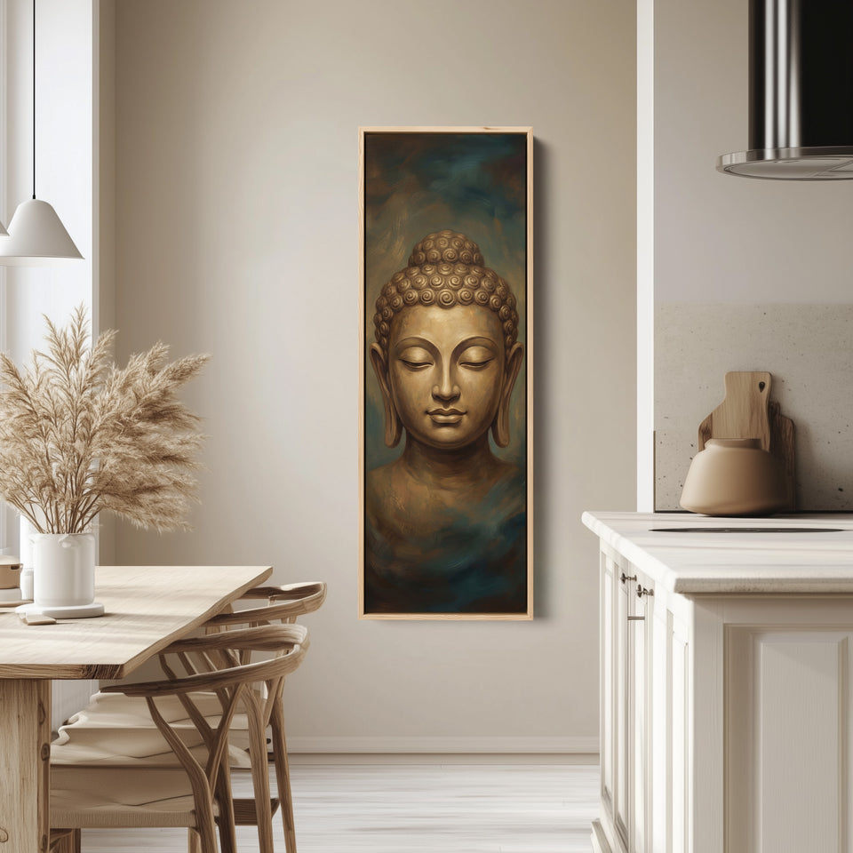Above Bed Wall Art Buddha Frontal Portrait Canvas Bedroom