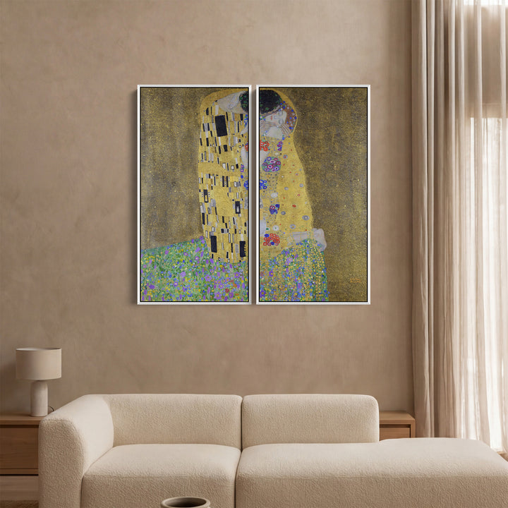Gustav Klimt The Kiss Diptych Wall Art Set for Bedroom Famous Art