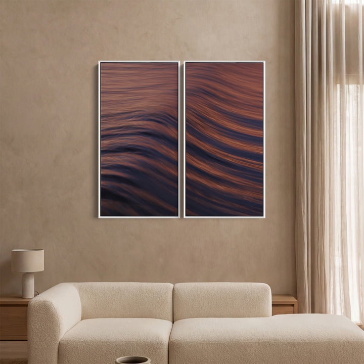 Warm Rolling Ocean Wave Set Of 3 Wall Art For Dining Room