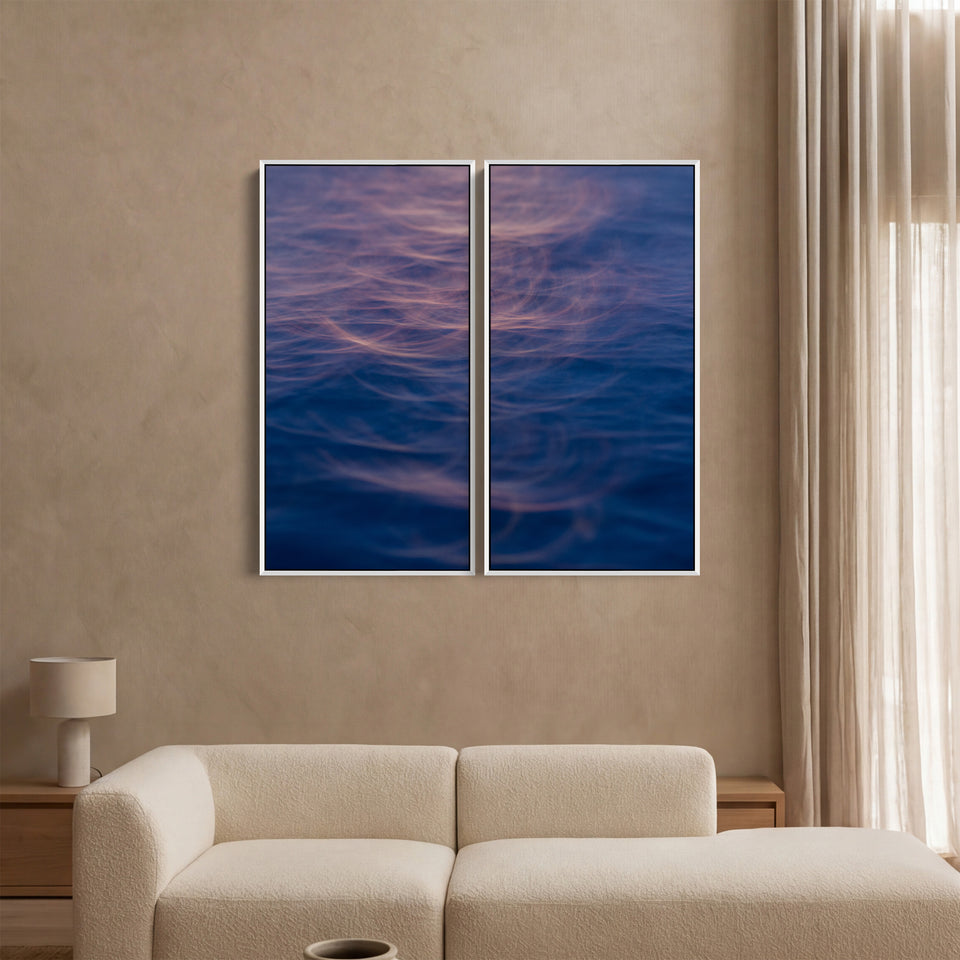 Soft Abstract Water Reflections Vertical Triptych Wall Art For Office