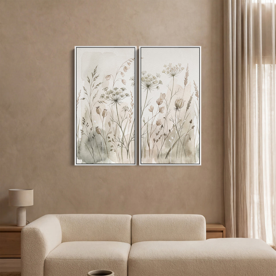 Delicate Wildflowers Set Of 2 Wall Art For Dining Room