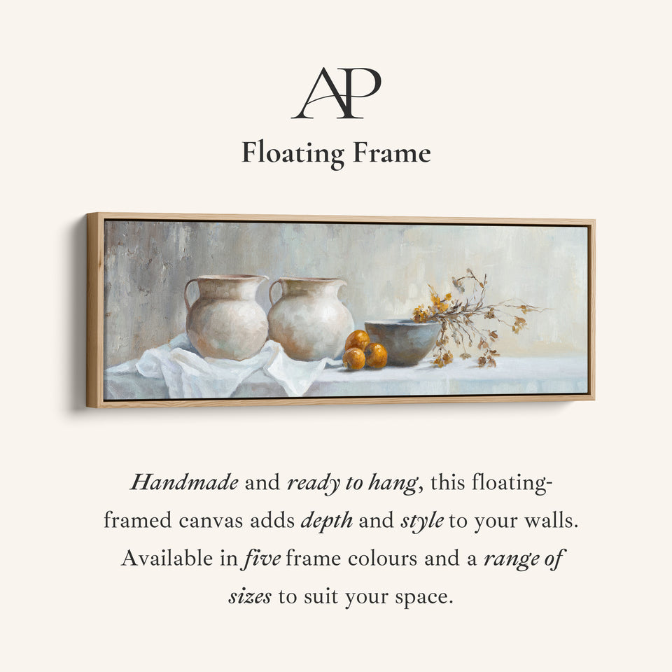 Landscape Wall Art Rustic Still Life Pottery For Kitchen Neutral Decor