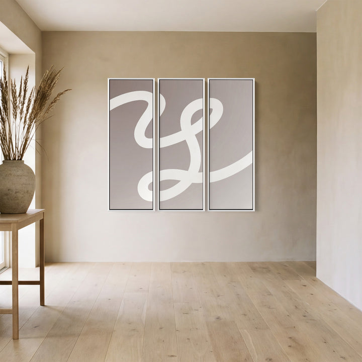 Minimalist Curved Line Large Scale Wall Art Set For Office