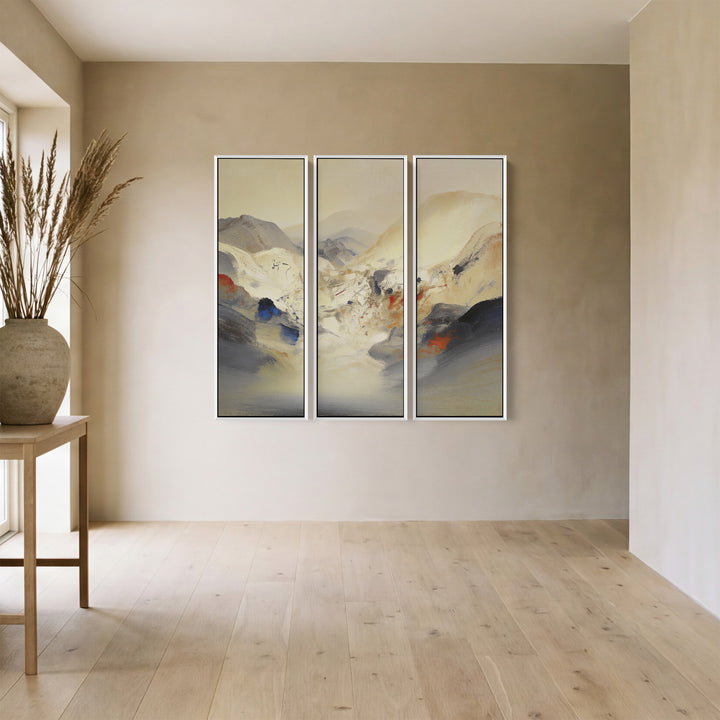Triptych Wall Art Abstract Mountain Landscape for Living Room