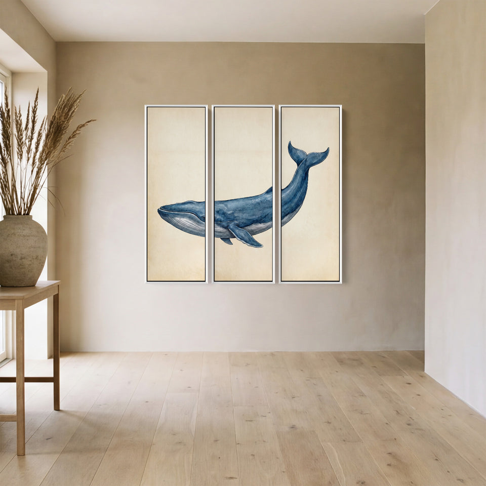 Blue Whale Set Of 3 Wall Art for Office