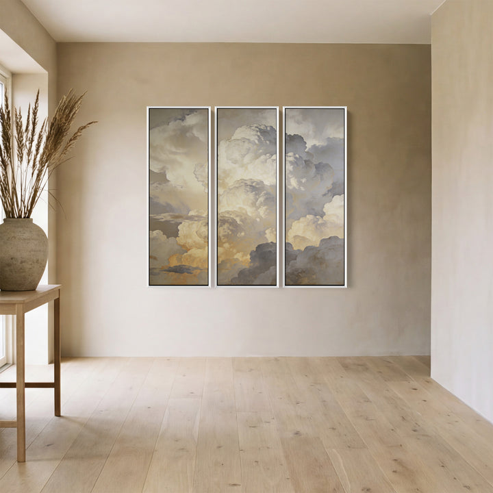 Dramatic Clouds 3 Piece Wall Art Set for Hallway