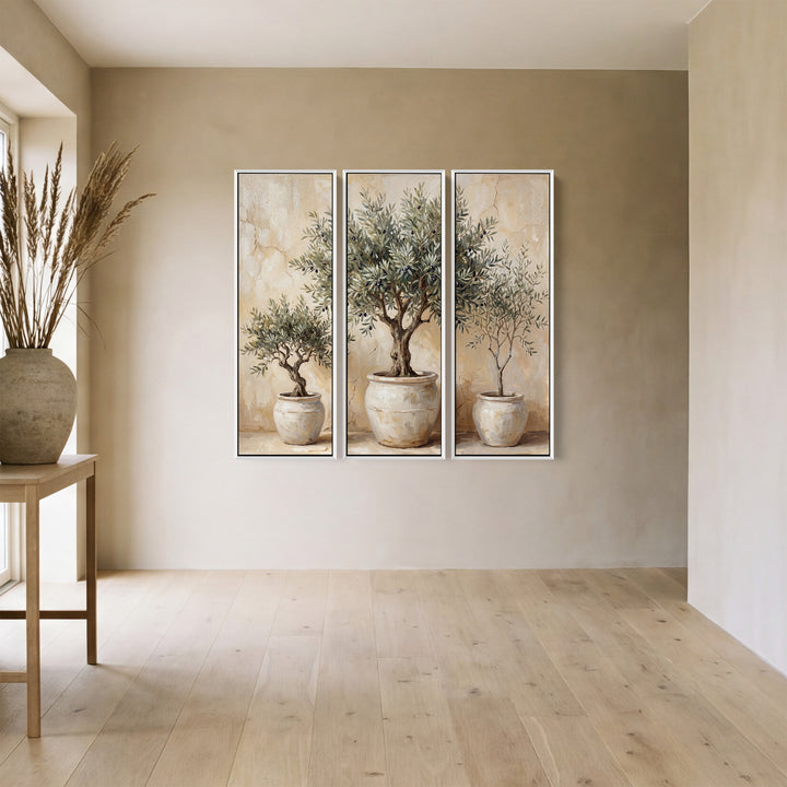 Olive Trees Triptych Wall Art for Kitchen