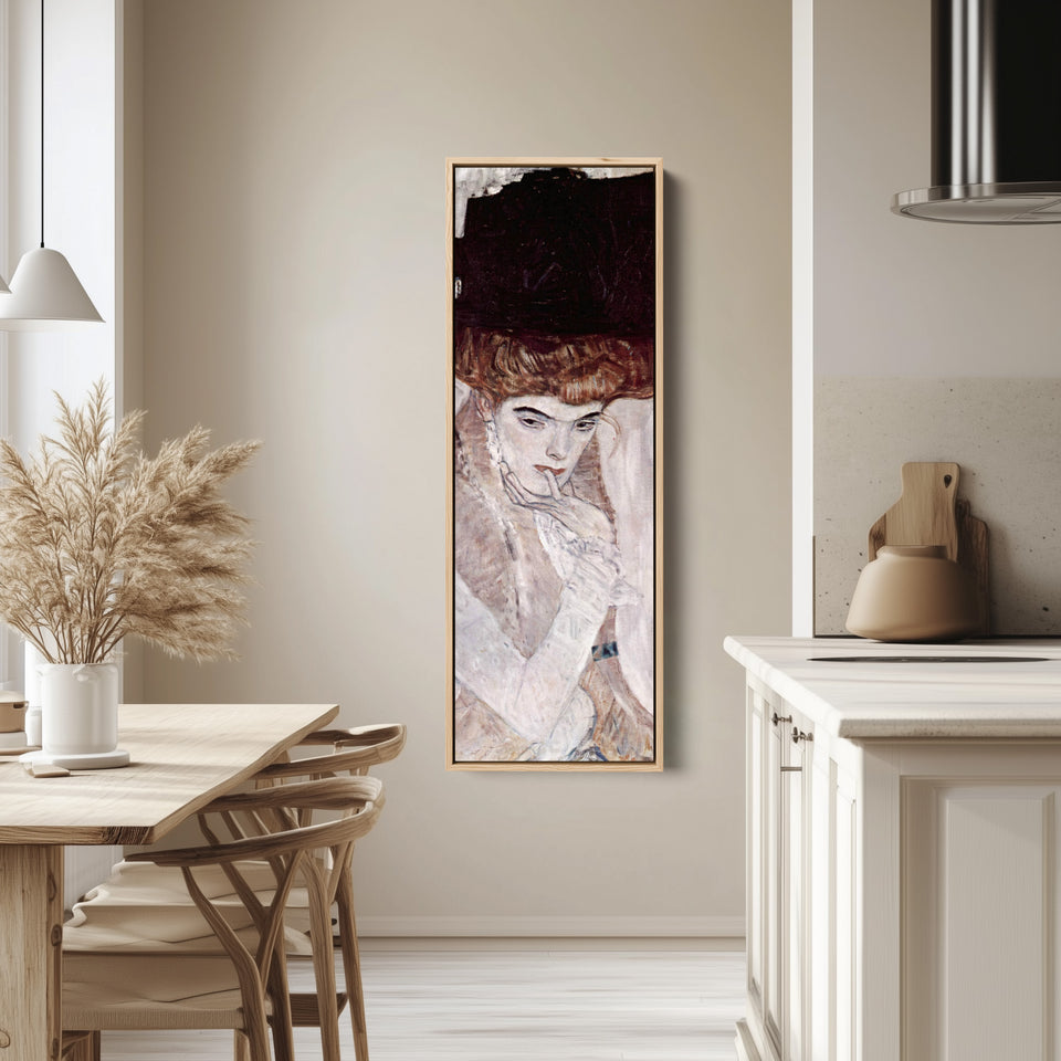 Gustav Klimt Narrow Wall Art Portrait Of Hermine Gallia For Living Room