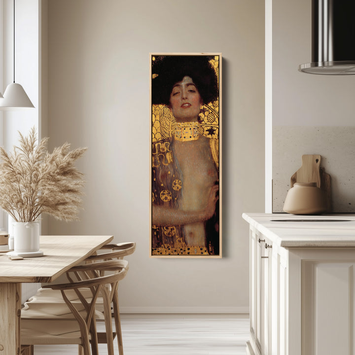 Gustav Klimt Tall Wall Art Judith Portrait With Gold Background For Office
