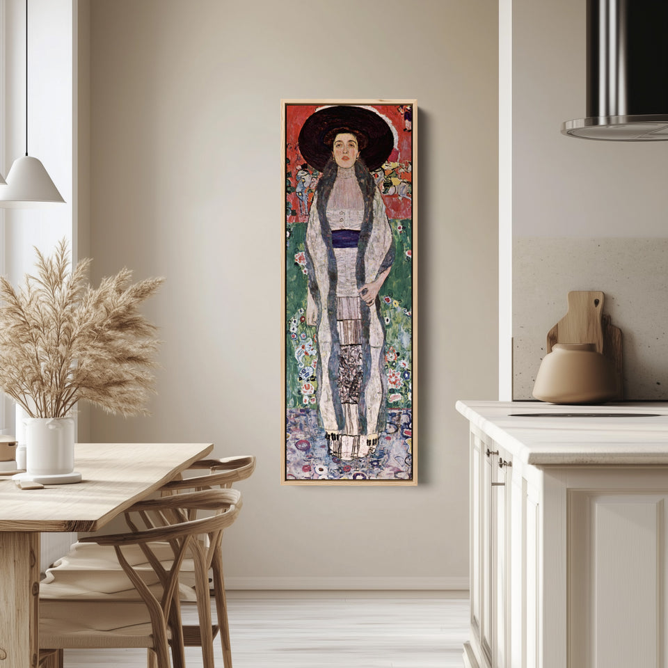 Gustav Klimt Tall Narrow Canvas Portrait Of Emilie Floge For Hallway