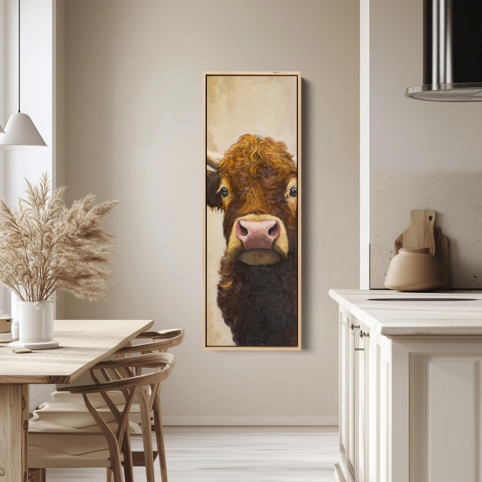 Highland Cow Narrow Wall Art For Living Room Rustic Animal Decor