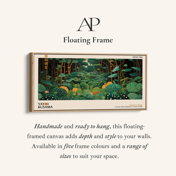 Yayoi Kusama Wide Wall Art Forest Scene With Mushrooms Horizontal Canvas Print For Bedroom