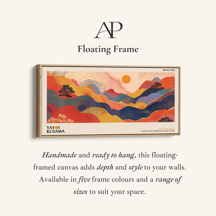 Yayoi Kusama Wide Framed Canvas Abstract Rolling Hills Landscape Oversized Wall Decor For Living Room