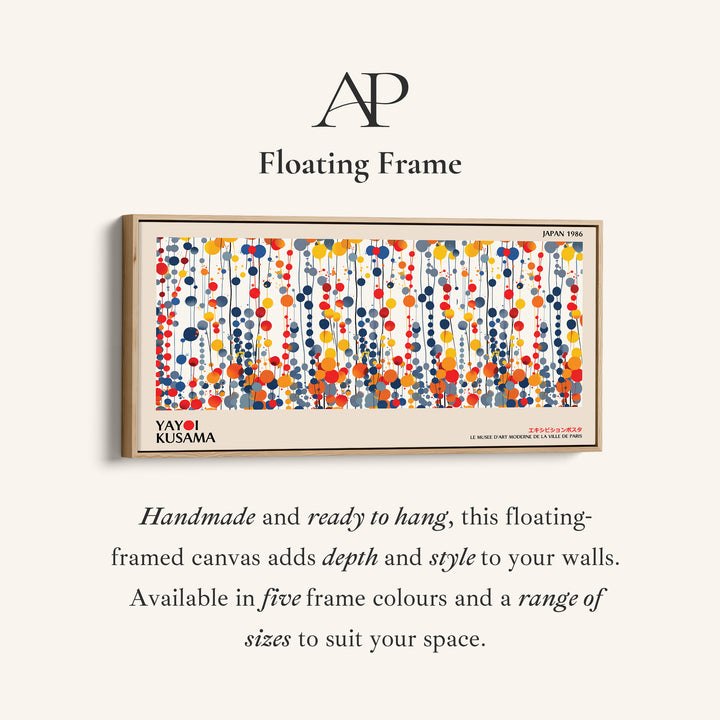 Yayoi Kusama Horizontal Wall Art Vertical Hanging Dot Pattern Statement Wall Decor For Office