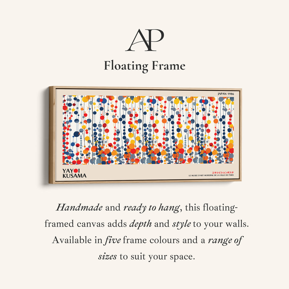 Yayoi Kusama Horizontal Wall Art Vertical Hanging Dot Pattern Statement Wall Decor For Office