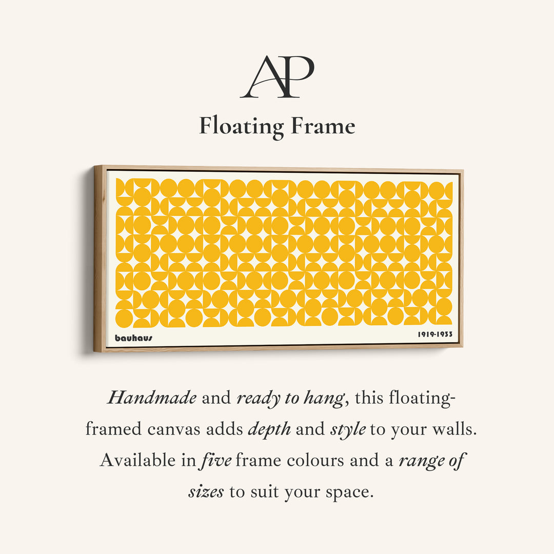 Horizontal Bauhaus Wall Art Geometric Circle Pattern Extra Wide Canvas For Living Room