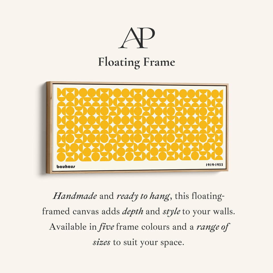 Horizontal Bauhaus Wall Art Geometric Circle Pattern Extra Wide Canvas For Living Room