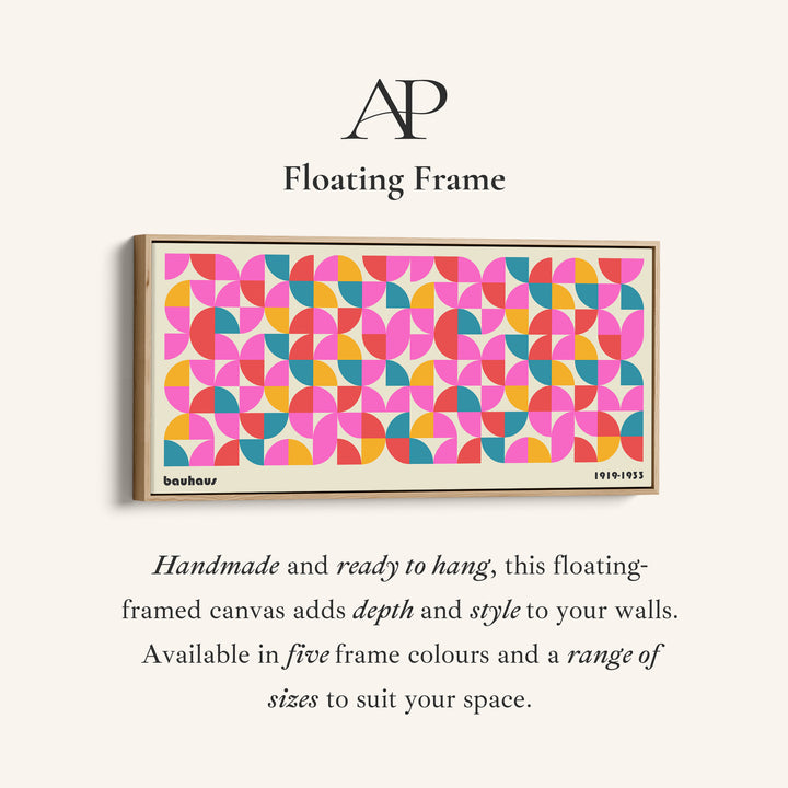 Wide Bauhaus Canvas Colourful Geometric Pattern Statement Wall Decor For Bedroom