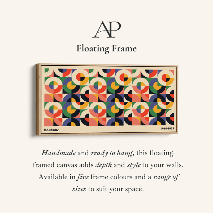 Bauhaus Long Wall Art Circular Segment Grid Horizontal Canvas Print For Living Room