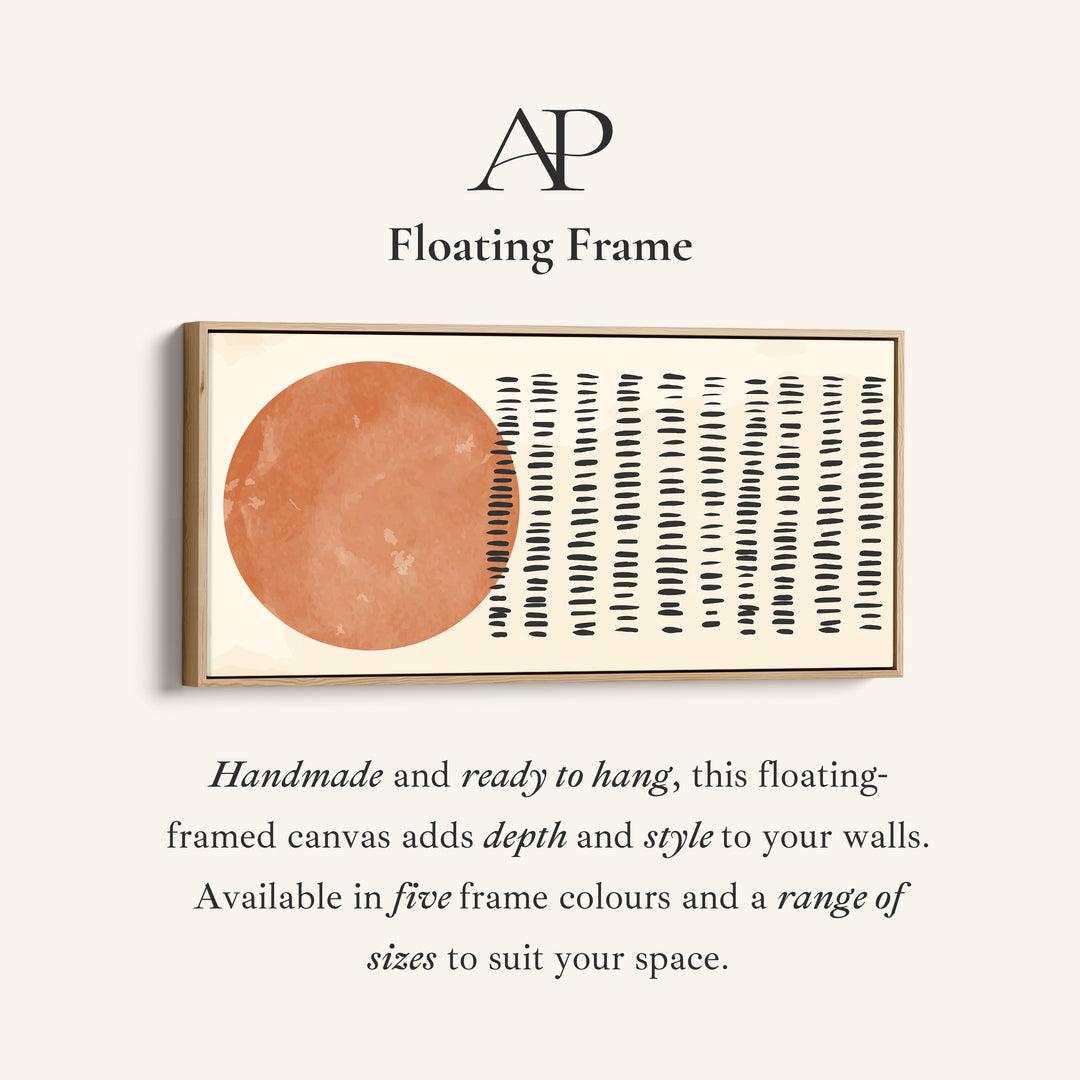 Horizontal Wall Art Abstract Sun And Line Pattern Panoramic Canvas Print For Bedroom