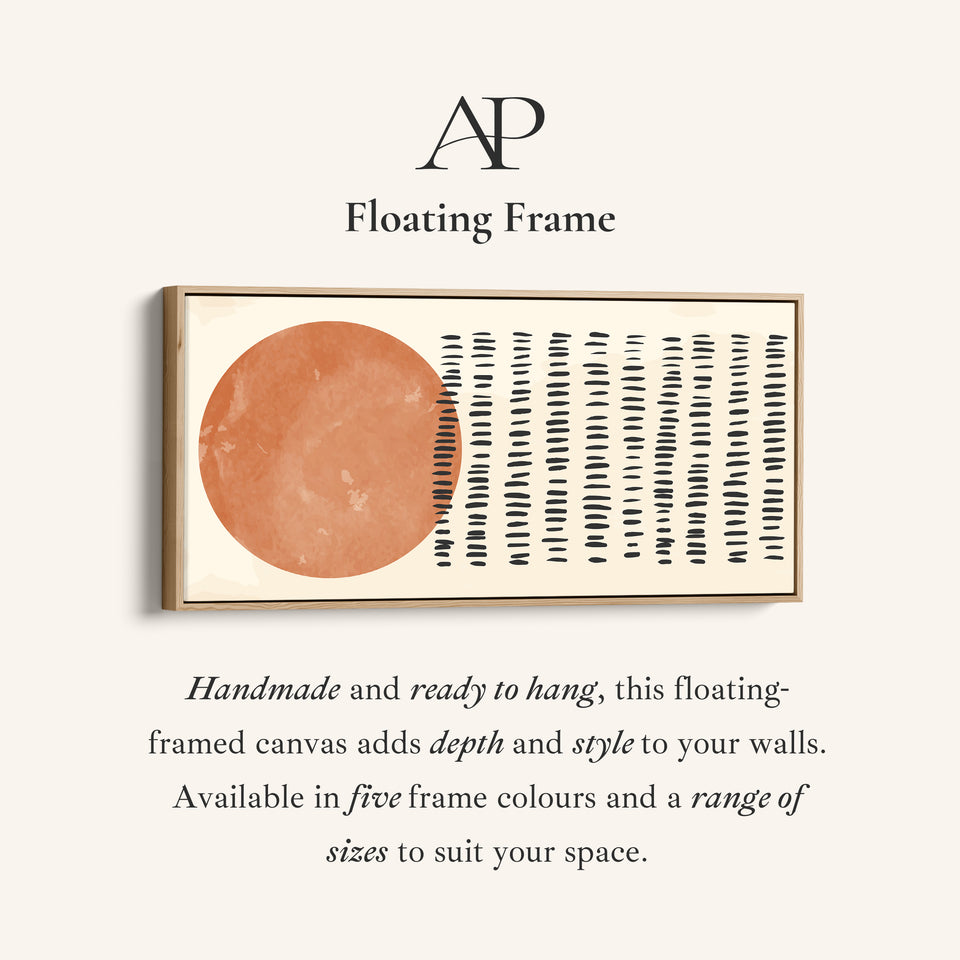 Horizontal Wall Art Abstract Sun And Line Pattern Panoramic Canvas Print For Bedroom