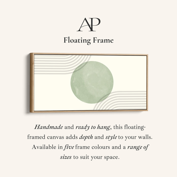 Wide Canvas Green Circle Composition Horizontal Canvas Print Bedroom