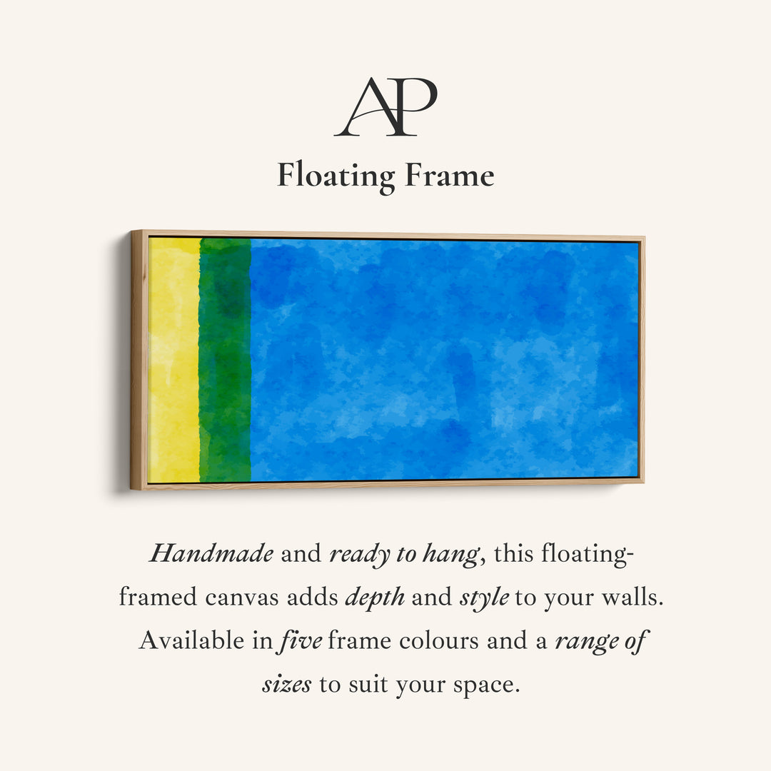 Wide Framed Canvas Vertical Colour Bands Statement Wall Decor Office